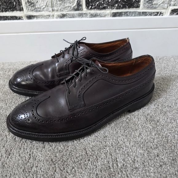 Vintage Rare Florsheim Imperial Men's Brown Leather Dress Shoes Size 11.5 - Picture 1 of 13